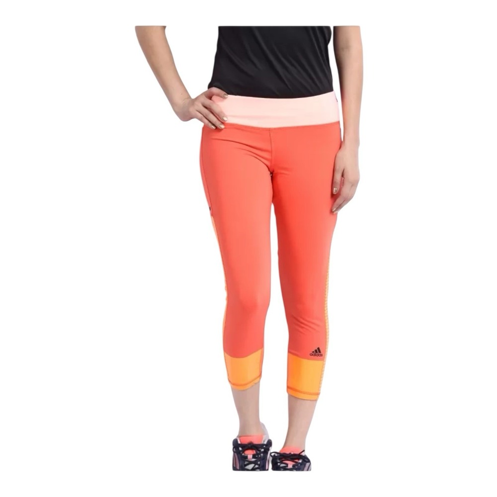 Adidas Climalite Athletic‎ Pants Womens Small Orange Leggings Yoga